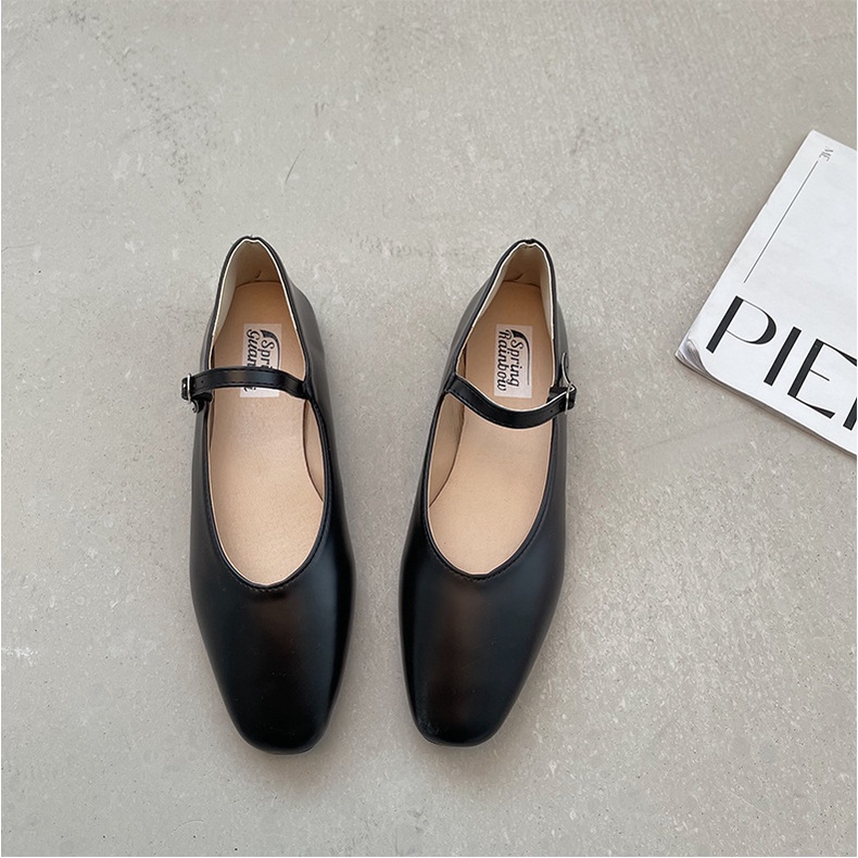 Giày Da Đế Bằng Chống Trượt Thoải Mái Thời Trang Hàn Quốc Cho Nữ