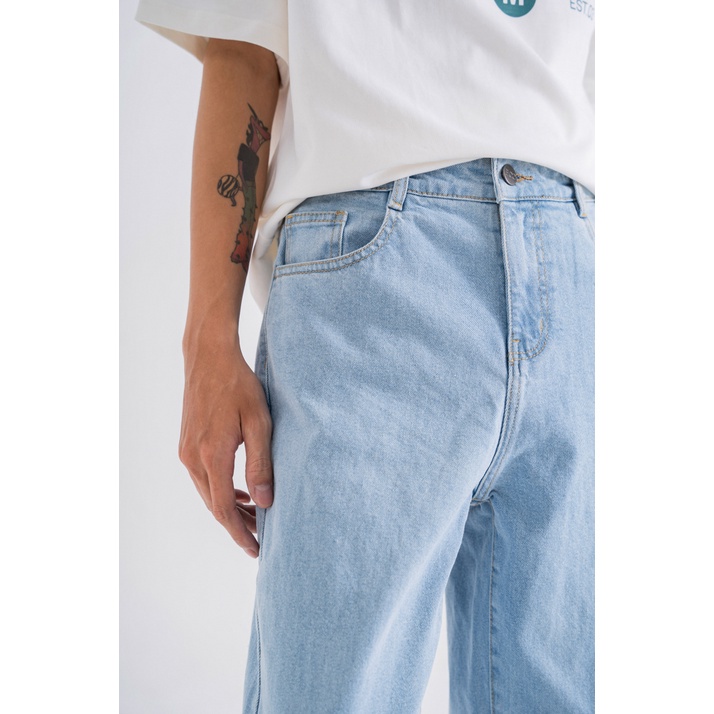 Quần Jean BOO BOO Nam Dáng Rộng Straight Thêu Logo BOO