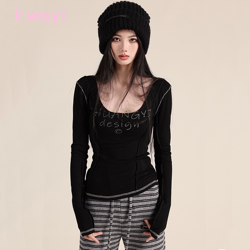 Kwayi áo phông áo thun nữ croptop baby tee Hàn Phong Fashion Fashion Popular WTX23919XF38Z230918