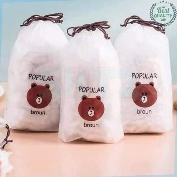 Túi 100 Màng Bọc Thực Phẩm Co Giãn Hình Gấu