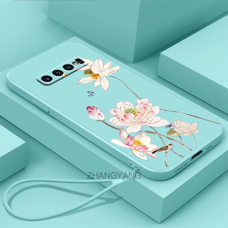 ốp lưng samsung s10 s10 plus Ốp Điện Thoại tpu Viền Thẳng Chống Rơi Thời Trang Và Xinh Xắn Kèm Dây Đ