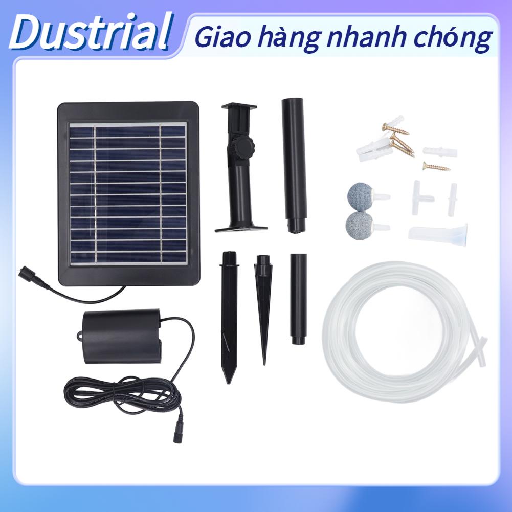 Dustrial Máy bơm oxy năng lượng mặt trời sục khí có thể điều chỉnh 3 cấp độ với bảng khiển 6V 4W cho bể cá