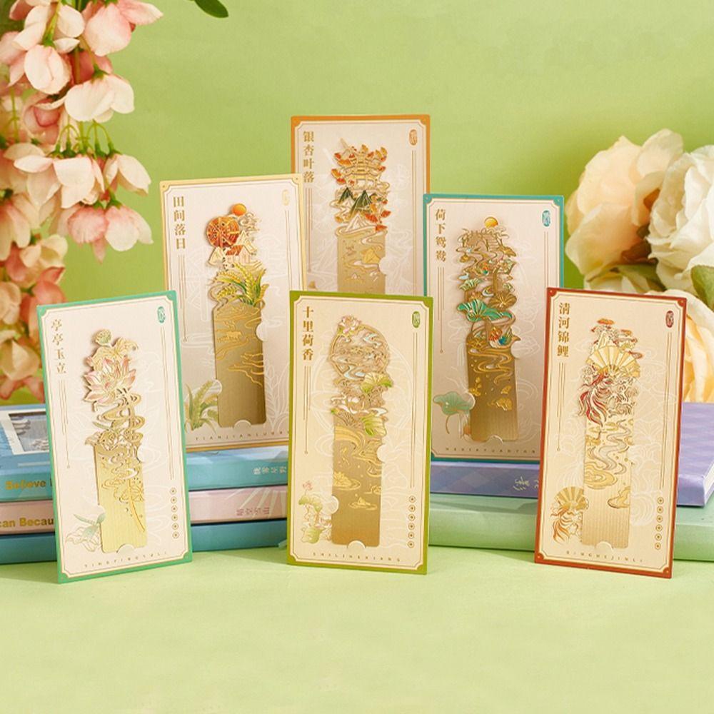WAPKTY Kẹp Sách Bằng Kim Loại Đính Tua Rua Phong Cách retro