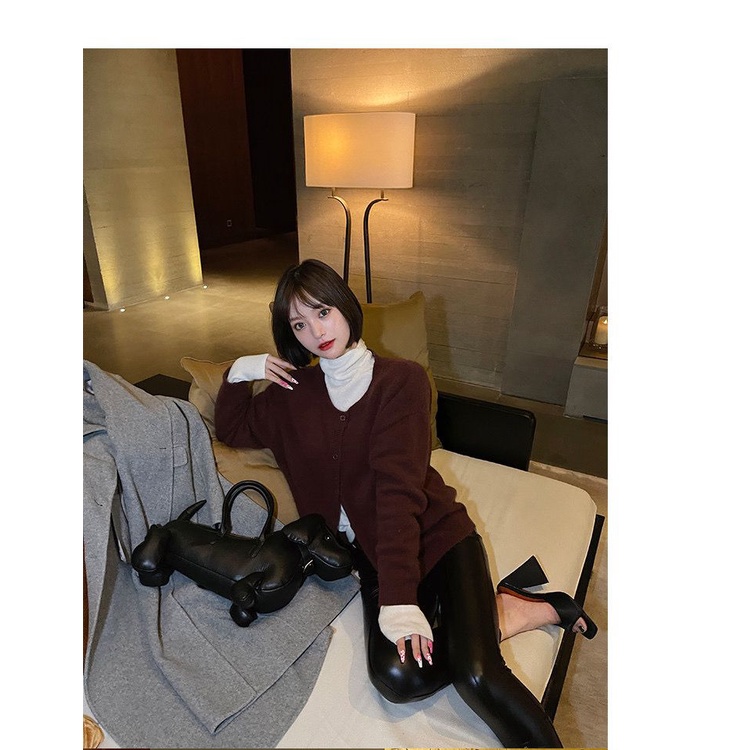 Roof Túi Đeo Chéo Da pu Mềm Hình Cún Hoạt Họa Phong Cách Đường Phố Dễ Thương Dùng Khi Chụp Ảnh Đường Phố Cho Nữ