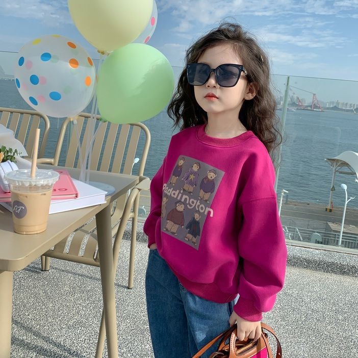 Áo Sweater In Họa Tiết Hoạt Hình Dễ Thương Thời Trang Xuân Thu Cho Bé Gái 90-140cm