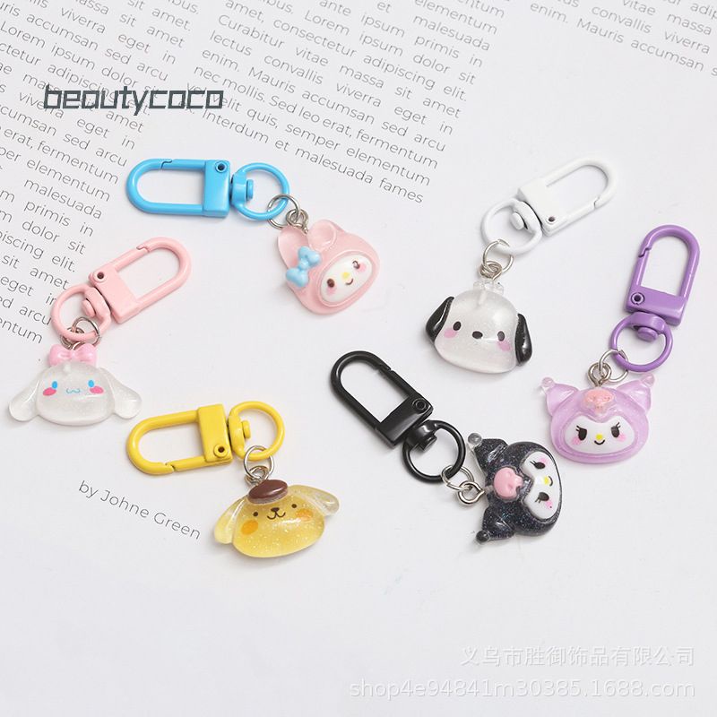 Beautycoco🍊Móc Khóa Nhựa Hình Cinnamoroll Kuromi Hoạt Hình Sanrio Dễ Thương