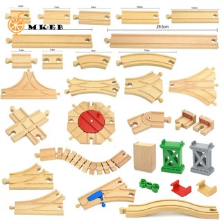 Mkeb đồ chơi đường ray xe lửa bằng gỗ giáo dục sớm cho bé