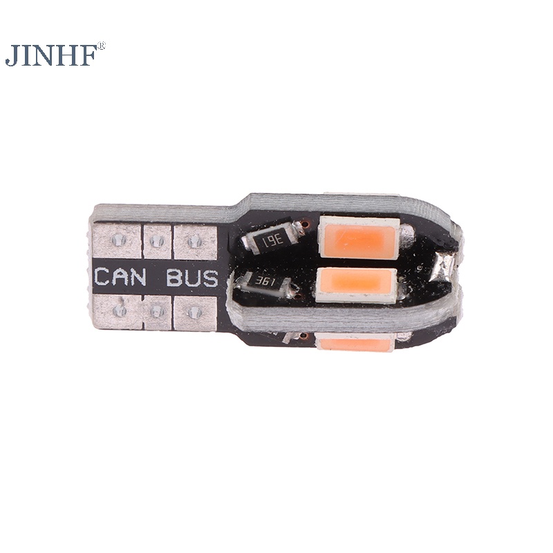 Jinhf Set 2 Bóng Đèn led t10 5630 8smd 12v 8000k Ánh Sáng Trắng Dành Cho Ô Tô