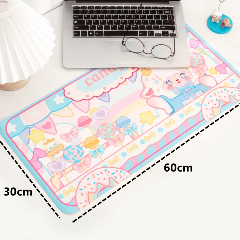 Thảm Lót Chuột 30cm * 60cm Chống Trượt Hình Cừu Hoạt Hình Dễ Thương