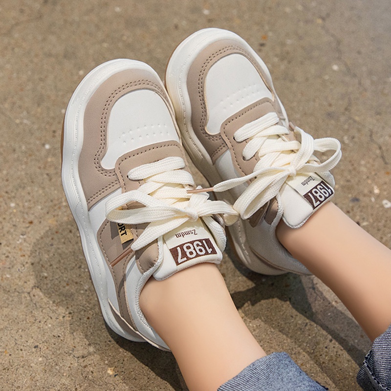 Giày Da Đế Bằng Cột Dây Thời Trang Cho Học Sinh