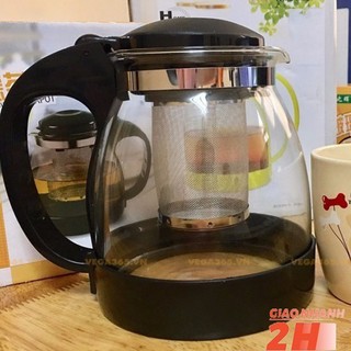 Ấm pha trà thủy tinh 1.3L cao cấp kèm lõi lọc Vega365.vn