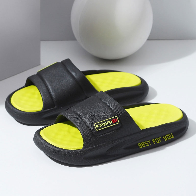 SHANMUSENLIN☘Dép đi trong nhà  đế dày chống trượt bền bỉ phong cách Hàn Quốc cho namGiày nam Thể thao Thư giãn Thời trang