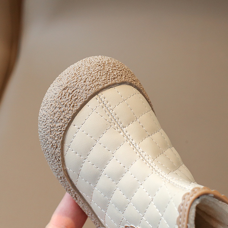 Giày Bốt martin Bằng Da Có Khóa Kéo Chống Mòn Thoải Mái Thời Trang Thu Đông Cho Bé Gái 2-6 Tuổi