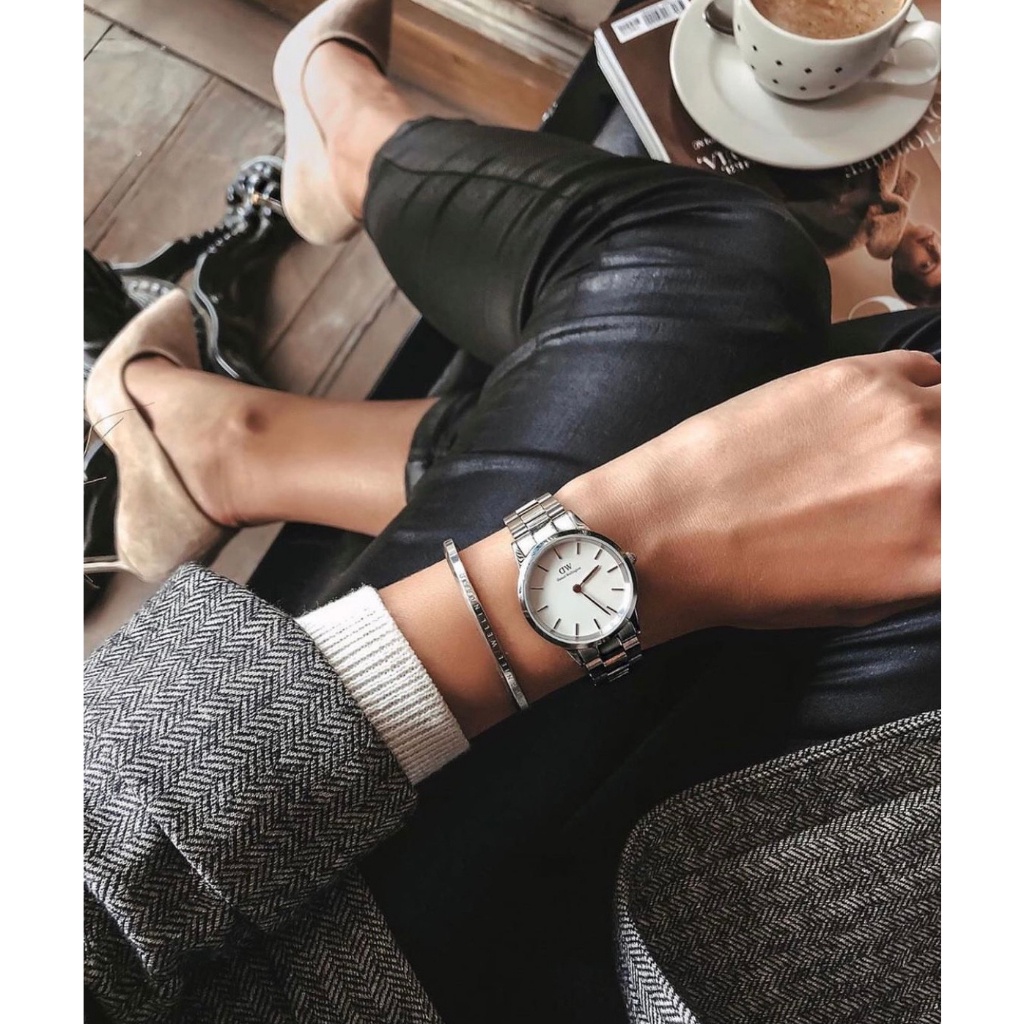 Đồng hồ Nam Nữ Daniel Welington Iconic Link Silver Rosegold / Black White - Danielwatchstore.