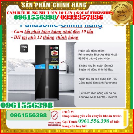 Tủ Lạnh Panasonic Inverter NR-DZ601VGKV 4 Cánh 550 Lít &lt; Chính hãng BH:24 tháng tại nhà toàn quốc &gt; - Mới 100% *