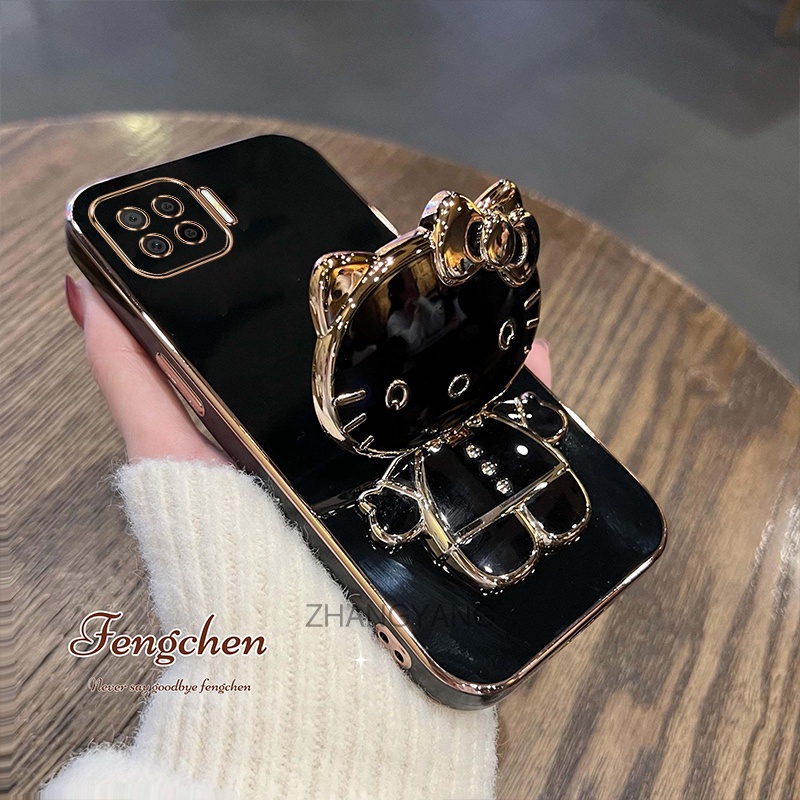 Ốp lưng oppo reno 4f a93 4g a73 4g f17 f17 pro Ốp Điện Thoại TPU Silicon Mềm Chống Rơi Hình Mèo 3D Có Giá Đỡ Cho oppo reno 4f a93 4g a73 4g f17 f17 pro