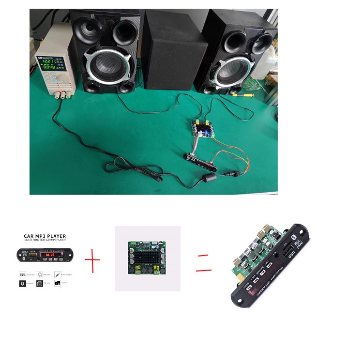 Bảng Mạch Khuếch Đại Âm Thanh mp3 dual 50w 8-24v dc Thẻ