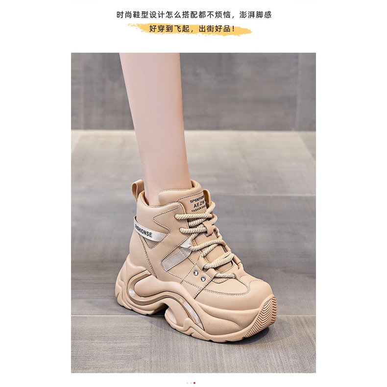 Giày Sneaker Cổ Cao Đế Dày Siêu Nhẹ Thời Trang Mùa Thu 2023 Phong Cách Mới Cho Nữ