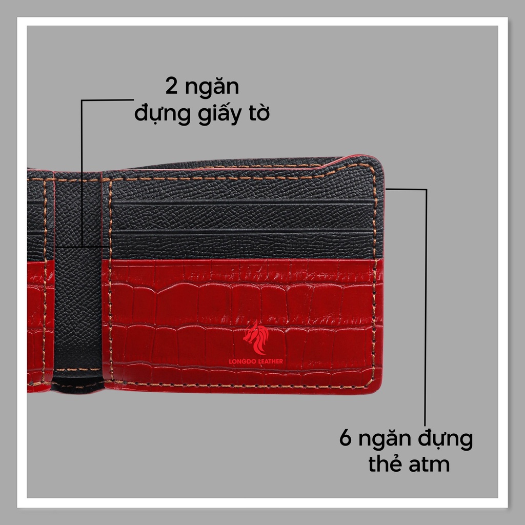 Ví da cao cấp bảo hành 5 năm thương hiệu Longdo Leather - B13