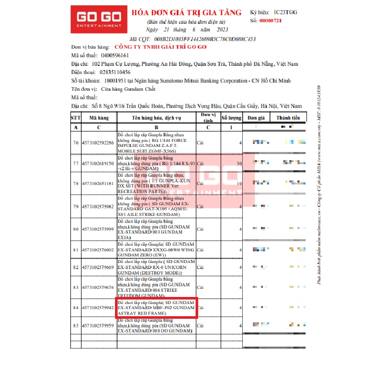 Giá rẻ Mô hình MG Astray Red Frame Powered Arms 8814 1/100 sập sàn