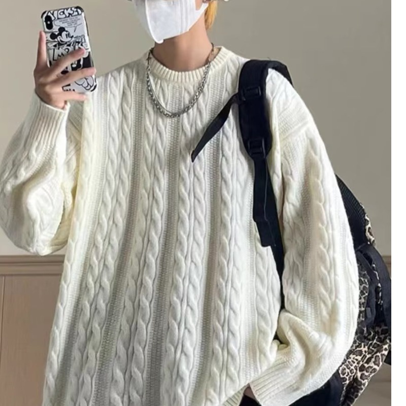 Aokang Áo Khoác sweater Dệt Kim Cổ Tròn Dáng Rộng Thời Trang Thu Đông Cho Nam Giới