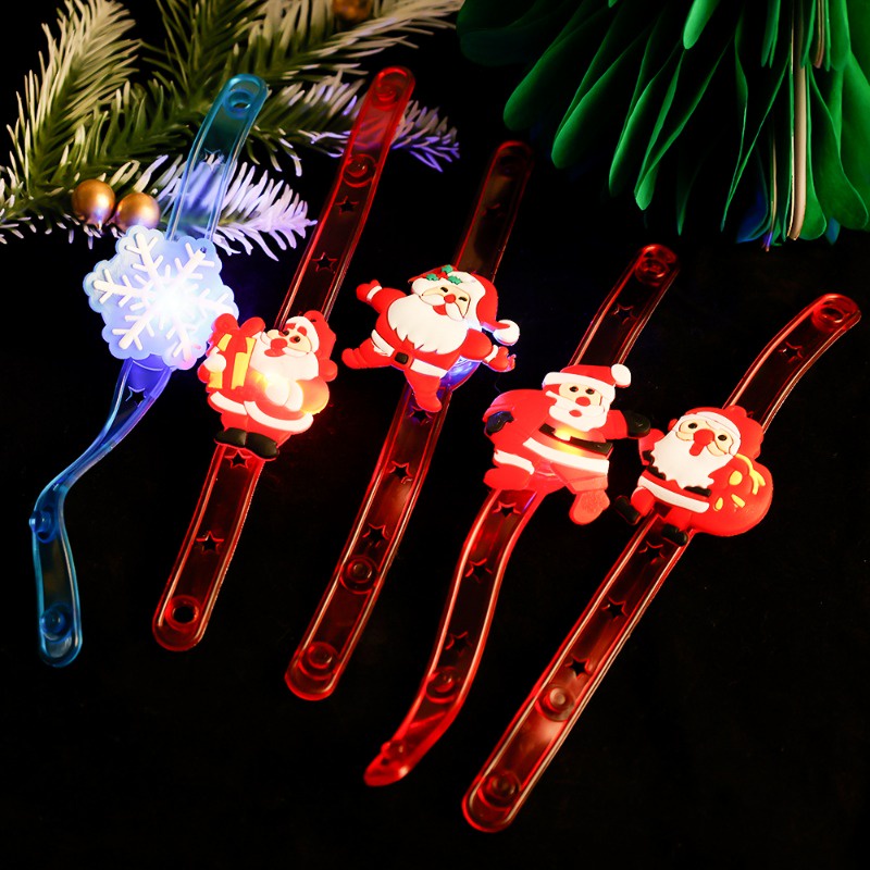 Vòng Đeo Tay Đèn led / Vòng Tay silicone Hình Ông Già Noel Sáng Tạo Làm Quà Tặng / Giáng Sinh Cho Trẻ Em