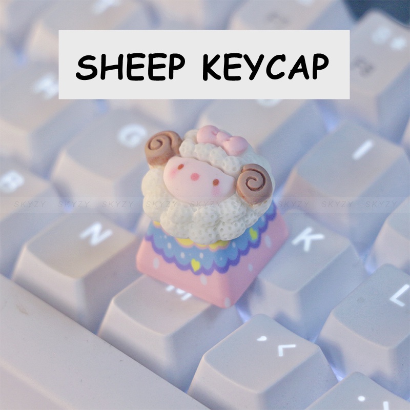 Keycap Cừu Cá Tính Dễ Thương Nhựa Handmade Keycap Cho Bàn Phím Cơ