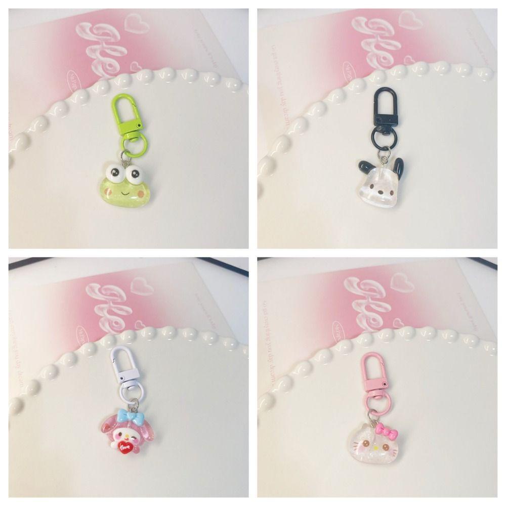 Móc Khóa Hình Mèo Trong Suốt Lấp Lánh Dễ Thương