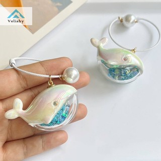 Velishy Cá Voi Dễ Thương Cá Heo Móc Khóa Động Vật Biển Búp Bê Móc Khóa Phụ Kiện Xe Hơi Dành Cho Nam Nữ Cặp Đôi Túi Trang Sức
