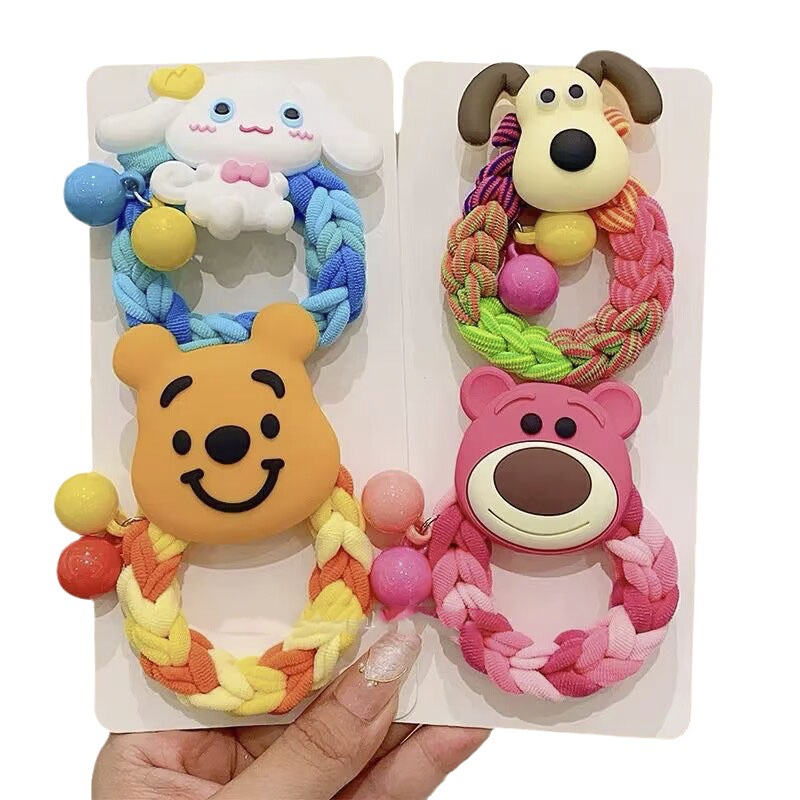 Dây Cột Tóc Nhiều Màu Sắc Họa Tiết Hoạt Hình Chú Gấu / Dâu Tây Dễ Thương Cho Nữ 2023