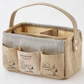 Túi Vải Lanh Nhiều Ngăn In Hình snoopy Dễ Thương
