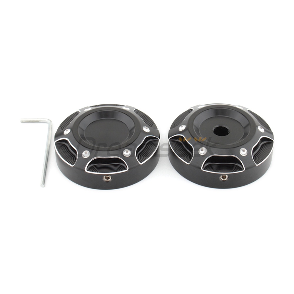 Cặp Nắp Đậy Phuộc Trước Bằng Nhôm cnc Màu Đen Cho Mô Tô harley-davidson x350 2023 +