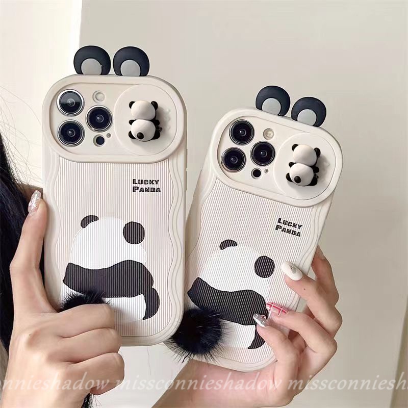 Tương Thích Với iphone 11 13 pro max x se xr 6 7 8 6s plus xs max 14 12 Hình Gấu Trúc 3d Xinh Xắn Ốp