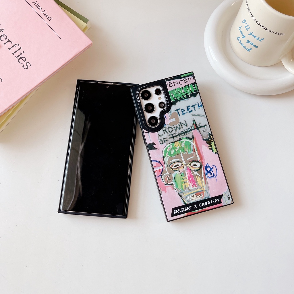 Bao Da Điện Thoại Cứng Tráng Gương Hình basquiat Cho samsung galaxy s22 s23 plus ultra s23 ultra s23 ultra s23 Ốp