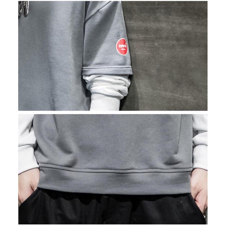 Áo Thun Tay Dài Giả Hai Lớp Cổ Tròn In Chữ Thời Trang Mùa Thu Cho Nam size m-4xl