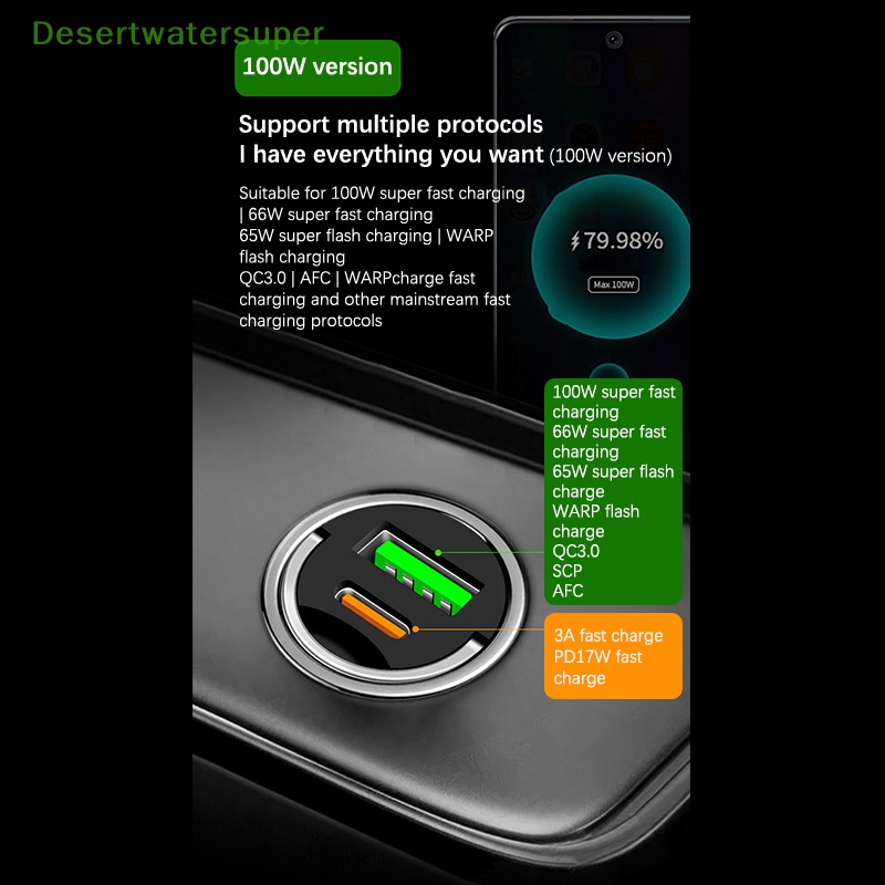 Dsvn Tẩu Sạc Điện Thoại mini Hai Cổng usb 200w Cho iphone 13 12 xiaomi huawei samsung