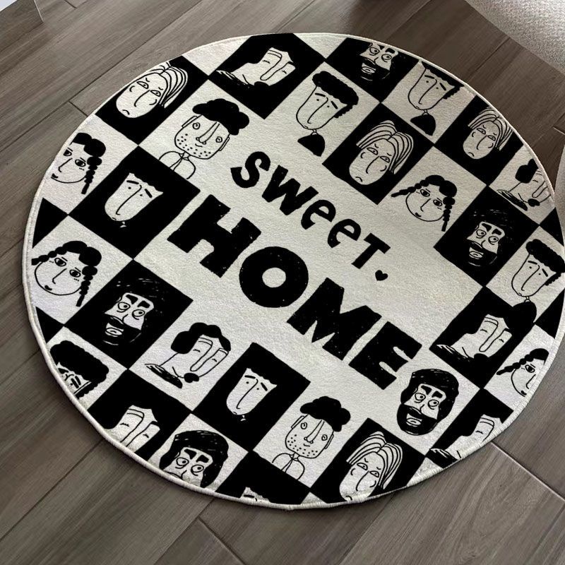 Thảm Nhung Lót Sàn Hình Tròn Chống Trượt Trang Trí Nội Thất