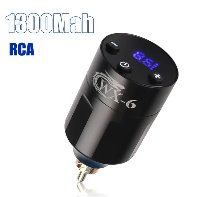 Mới Bộ Nguồn Máy Xăm Không Dây wx-6 Giao Diện rca / dc 1300mah