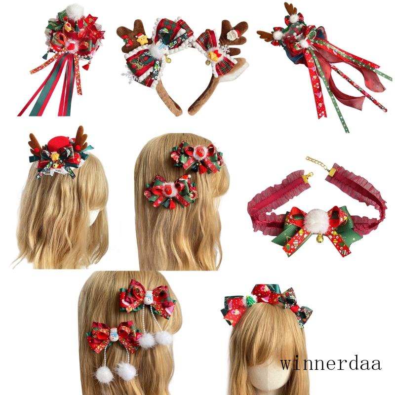 Win Kẹp Tóc Lolita Cổ Điển Hình Sừng Hươu Giáng Sinh Độc Đáo Với Kẹp Tóc Trang Trí Mũ Giáng Sinh