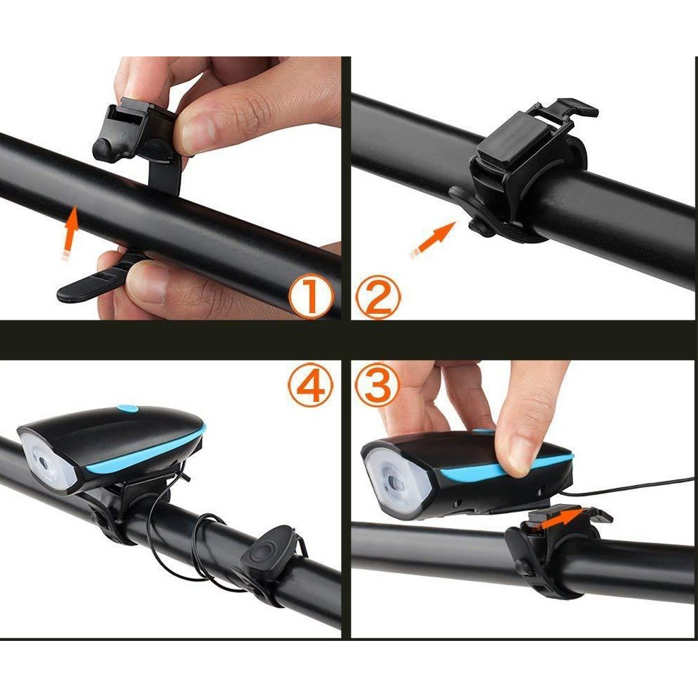 Đèn xe đạp thể thao siêu sáng có còi pin sạc usb led T6 chống nước đa năng cho xe đạp leo núi LUYOO33