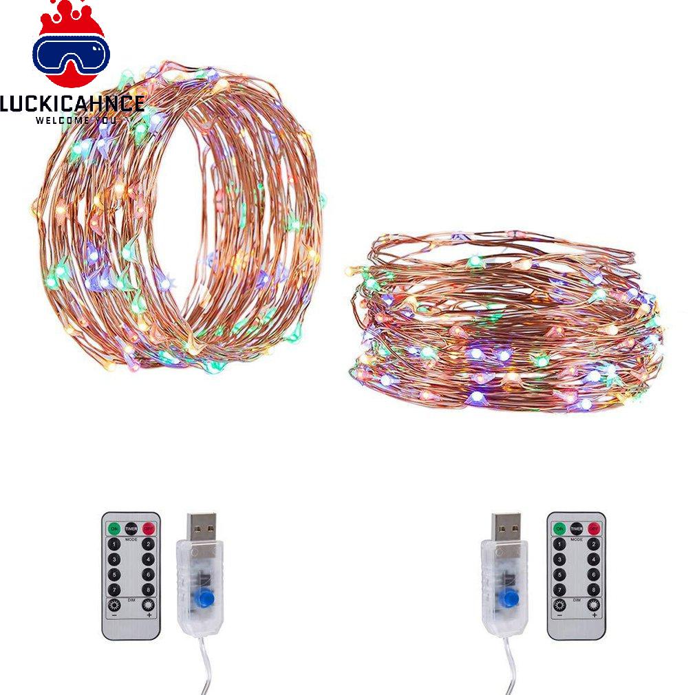 10m 100 Lights LED Strip Light USB Remote Copper Wire Led Fairy String Lights  lucki