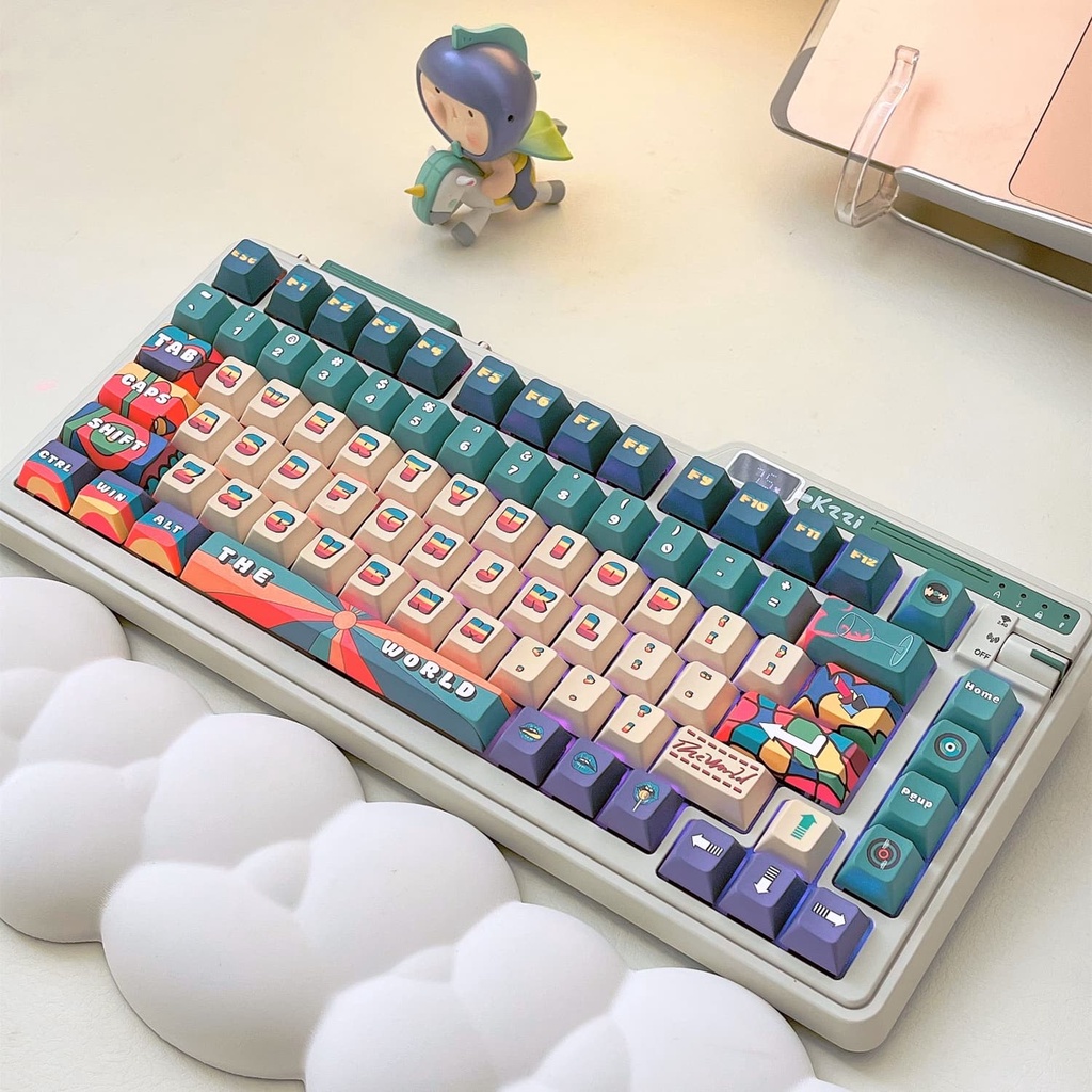 Retro Poster Keycaps Cherry Profile Hoạt Hình PBT DYE SUB Bàn Phím Cơ Keycap