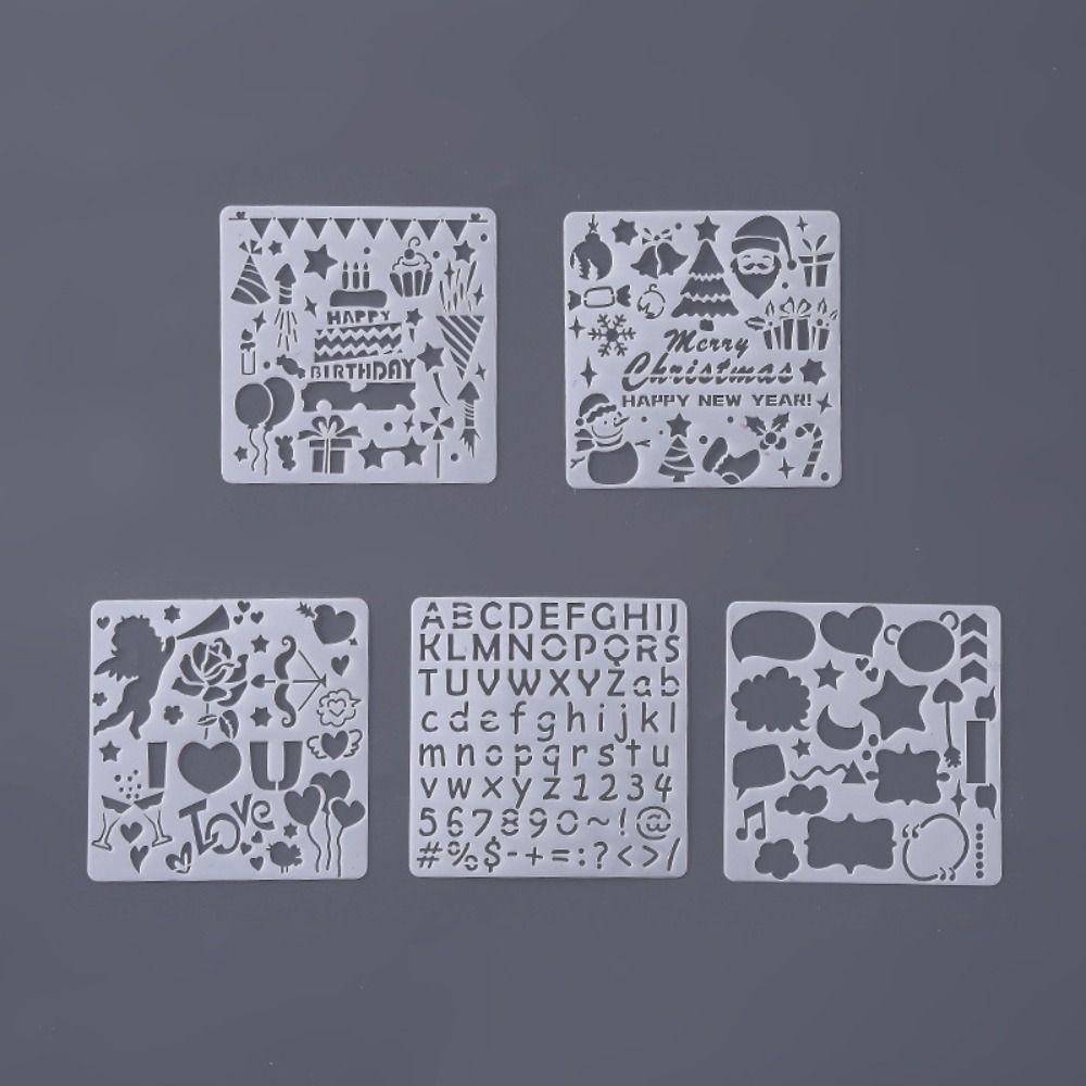 Avalentine set 5 Khuôn Vẽ Tranh Sơn Dầu diy Hình Thú Cưng Nhiều Lớp Trang Trí Sổ Lưu Niệm