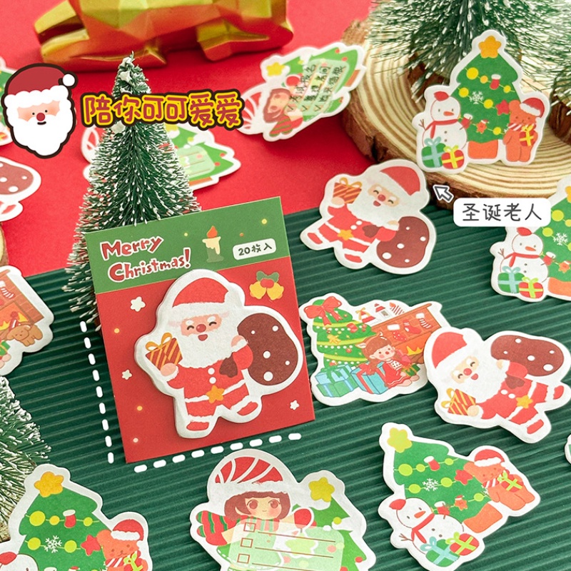 Bộ 20 sticker Trang Trí Giáng Sinh Dễ Thương