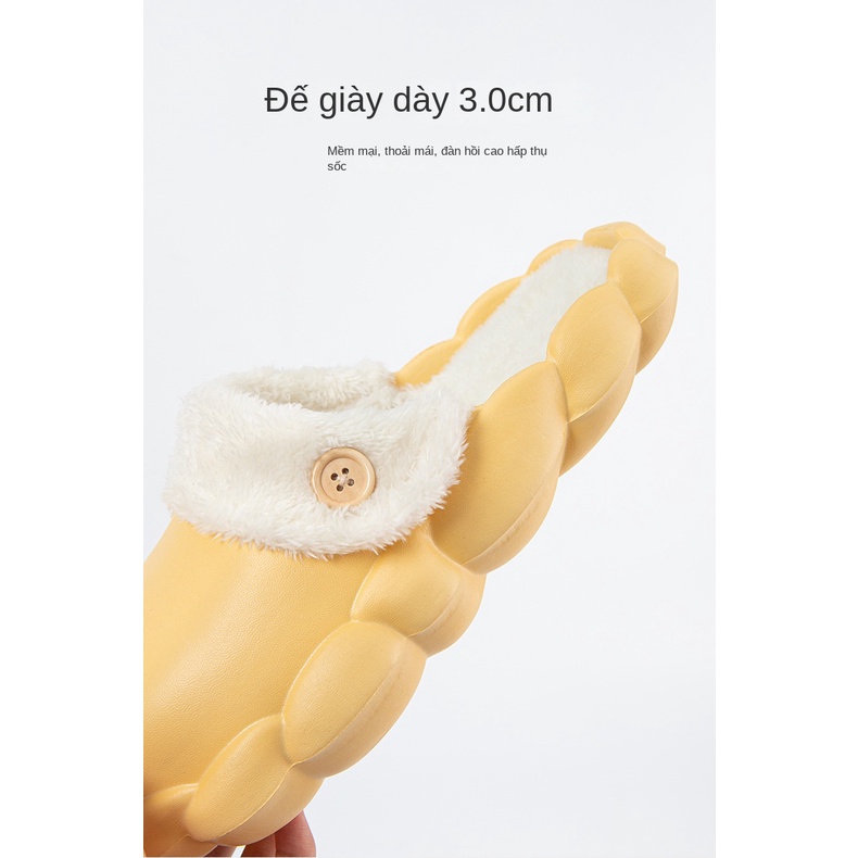 🤩sản phẩm mùa đông mới🤩Dép Bông Cotton Đi Trong Nhà Đế Dày Giữ Ấm Mùa Thu Đông Có Thể Tháo Rời Cho Cặp Đôi