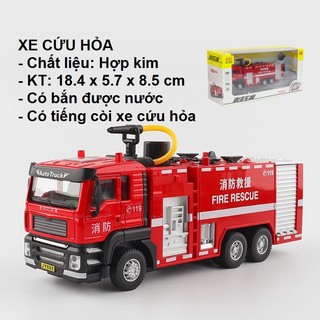  Xe ô tô đồ chơi trẻ em cỡ lớn cho bé trai mô hình cứu hỏa cần cẩu trộn bê tông chở rác cứu hộ quà tặng sinh nh 