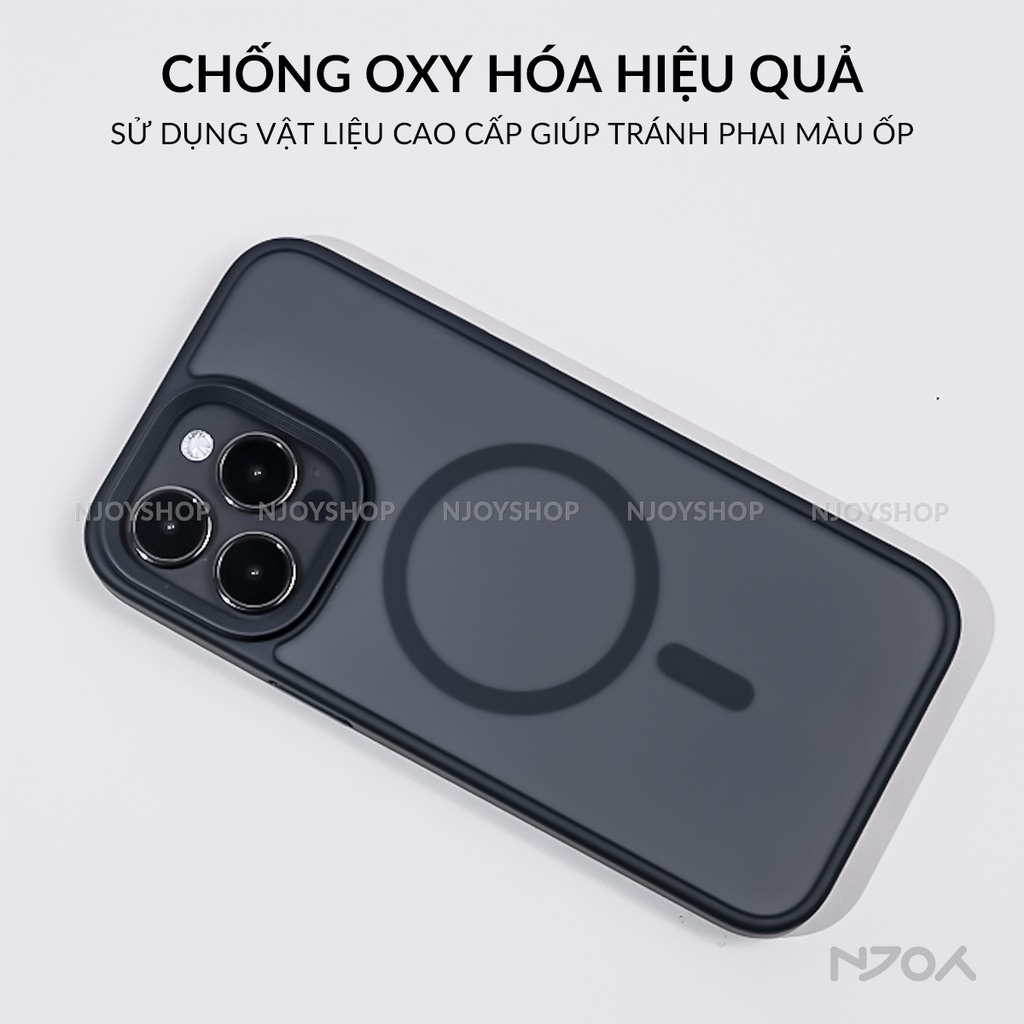 Ốp Hỗ Trợ Sạc Không Dây Likgus Mặt Lưng Nhám Chống Bám Vân Tay Bảo Vệ Camera Cho iPhone 15 14 13 Pro Max Njoyshop
