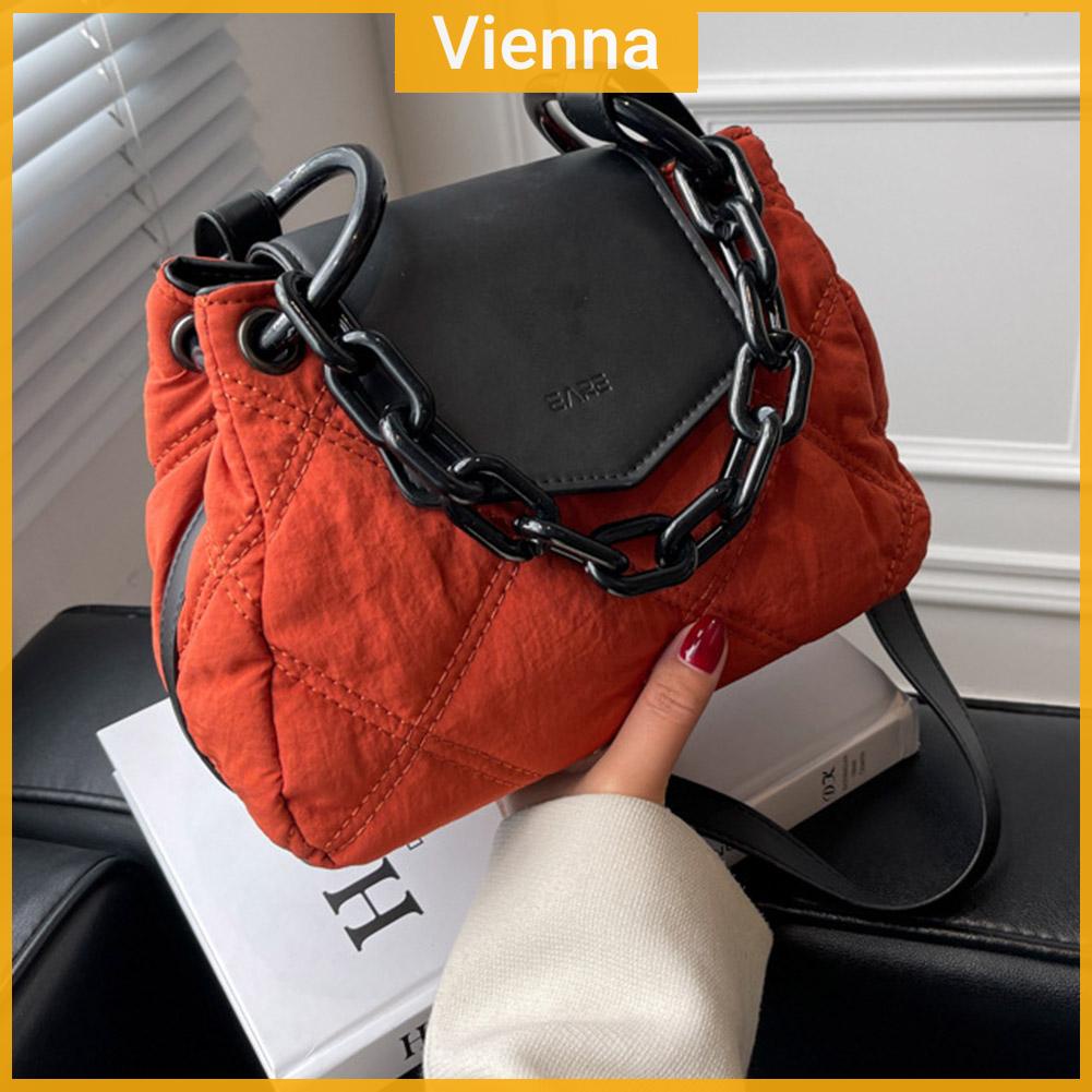 Túi Xách Đeo Chéo Dây Mắt Xích Có Thể Điều Chỉnh Đơn Giản Cho Nữ