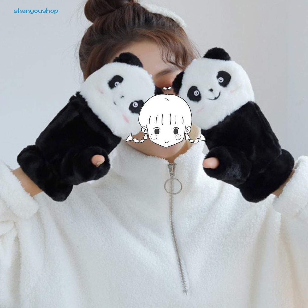 Găng Tay Bông Giữ Ấm Hình Gấu Trúc Hoạt Hình Dễ Thương
