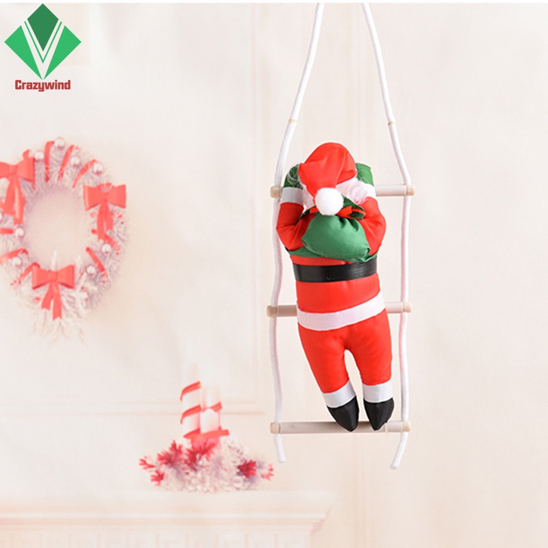 Ông Già Noel Leo Thang Dây Thừng Màu Sắc Tươi Sáng Trang Trí Giáng Sinh
